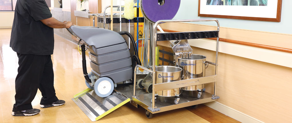 Floor Finish Equipment Cart in Hospital