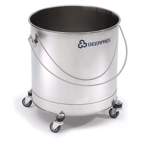 11-gallon Stainless Steel Round Bucket with Casters