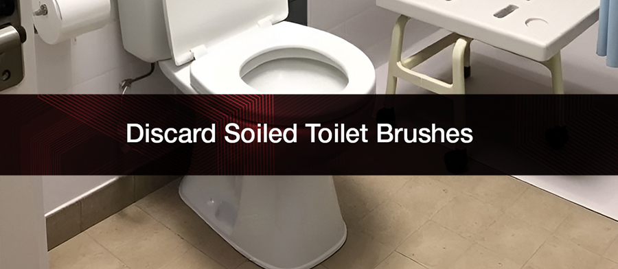 Eliminate soiled toilet brushes post header